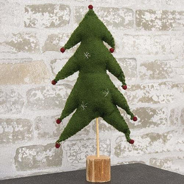 Large Felted Christmas Tree with Red Ball - The Fox Decor